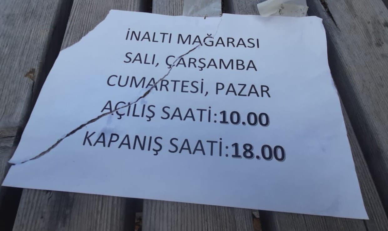 İNALTI MAĞARASI HAFTADA 4 GÜN ZİYARETE AÇIK