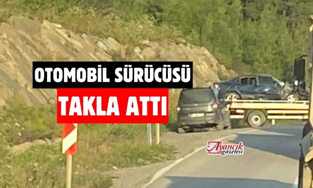 Ayancık’ta otomobil takla attı