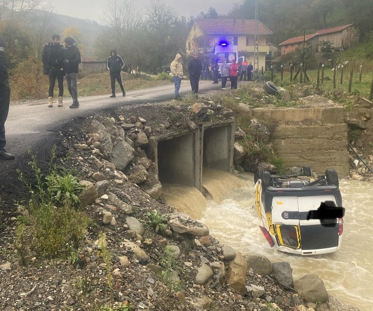 Ayancık'ta Otomobil Çaya Uçtu