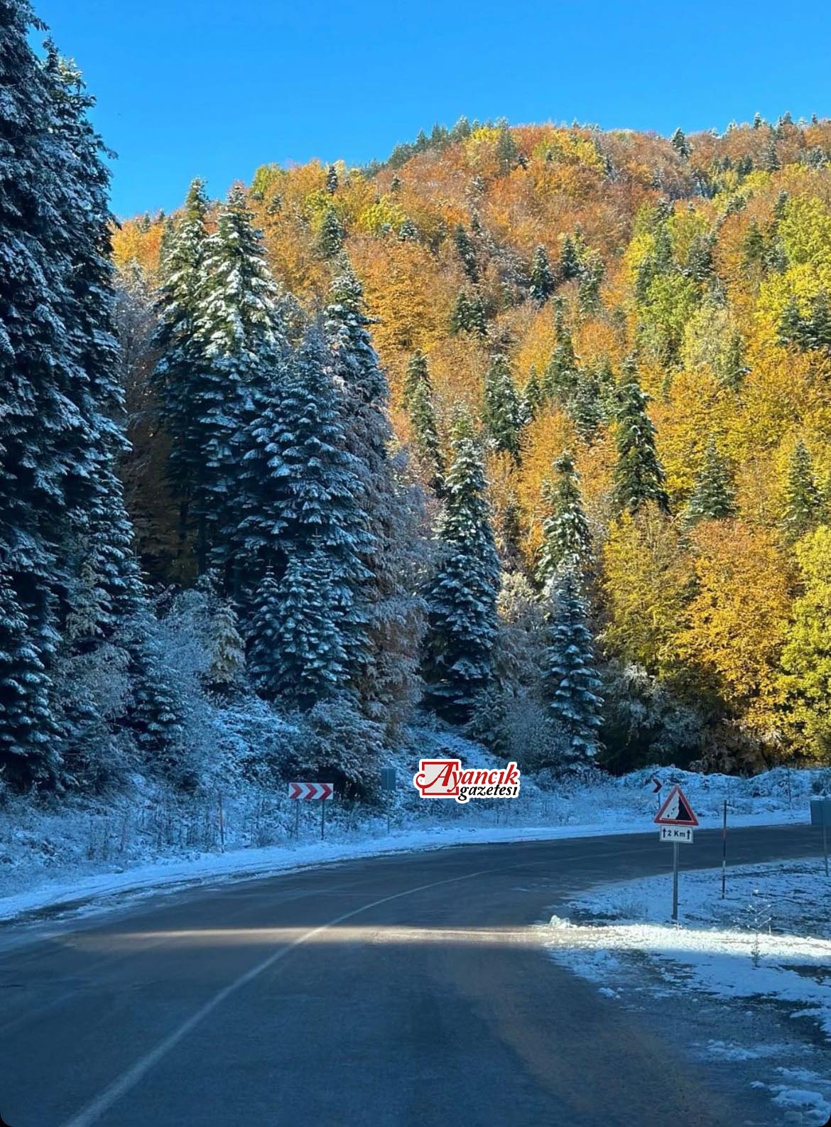 Ayancık'ta sonbahar ve kış tek karede